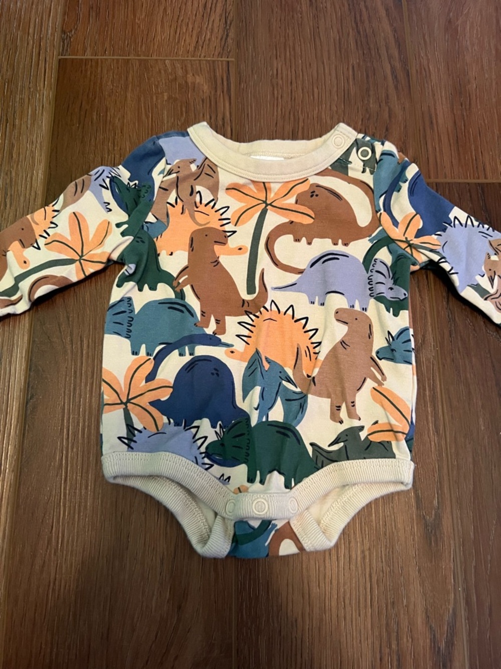 Toddler Dinosaur Print Long-Sleeve Bodysuit - Multi-Color